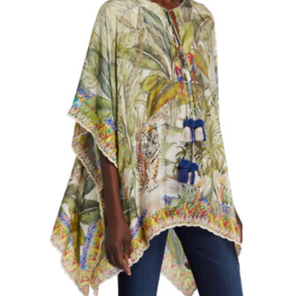 Never worn; Johnny Was, new without tags. Beautiful fabric, details, and print.